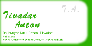 tivadar anton business card